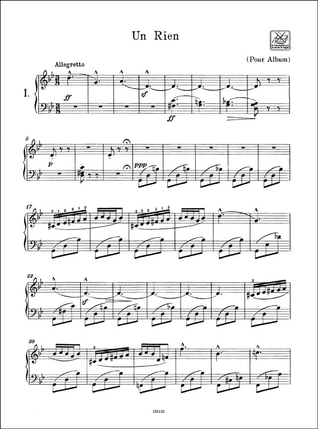 Quelques Riens Pour Album - pro klavír